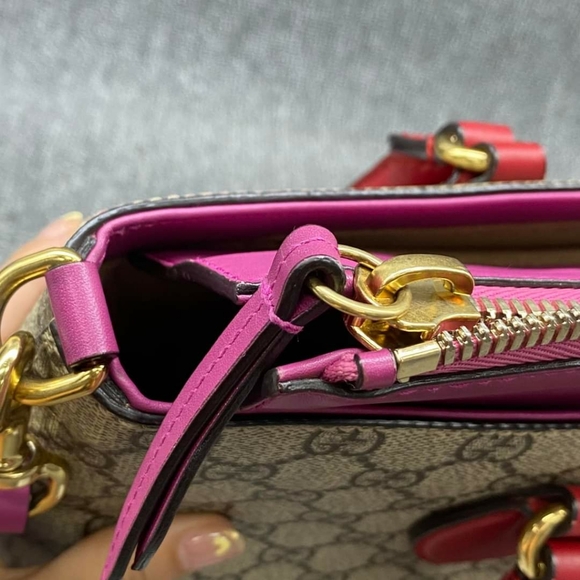 100% Authentic Gucci Leather Satchel Bag - Picture 12 of 14